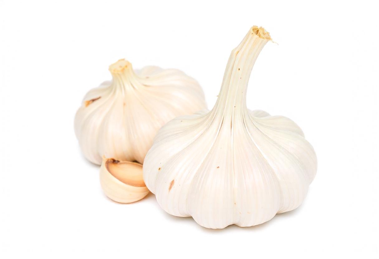 Garlic Cloves on White Background Pure Flavor