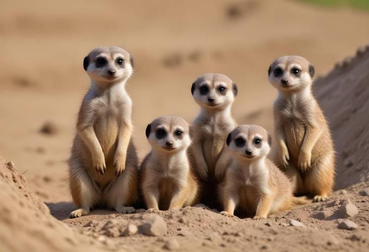 Germanys Meerkat Pups Suricata suricatta Life in Their Burrows