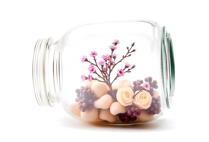 Glass Jar Containing Dreams White Isolated Background for a Captivating View