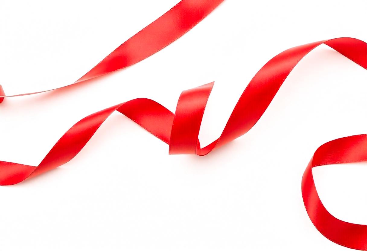 Glossy Red Ribbon Isolated for Presentation