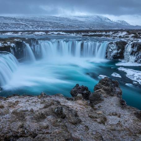 Godafoss Icelands Winter Wonderland