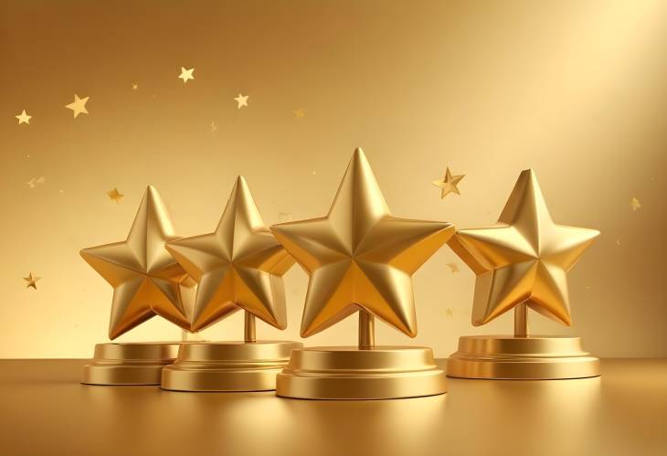 Gold Three Star Achievement Ultimate Symbol of Quality and Customer Satisfaction