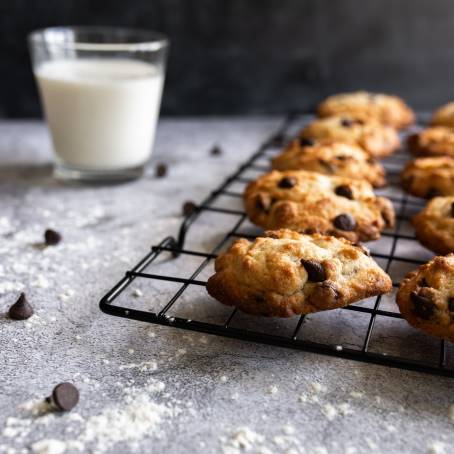 Golden Cookies with Chocolate Chips and Sea Salt