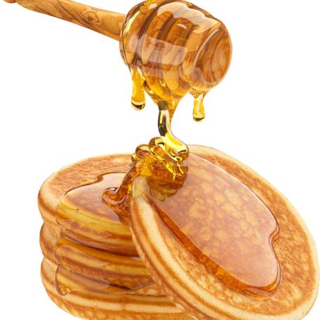 Golden Pancakes with Sweet Honey Drizzle