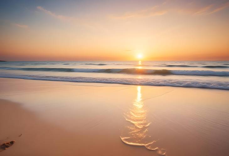 Golden Sunset on Tropical Beach with Ocean Sparkle