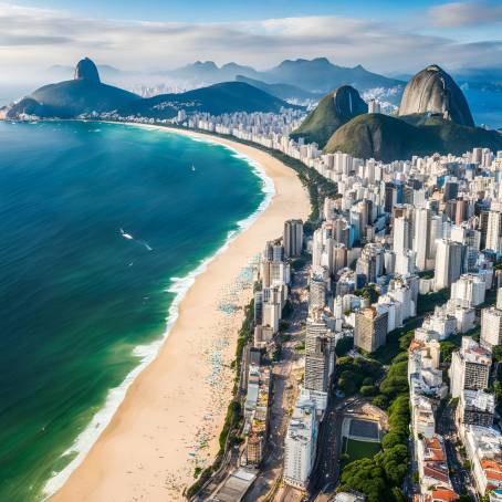 Gorgeous Aerial View of Rio de Janeiro Copacabana and Ipanema Beaches