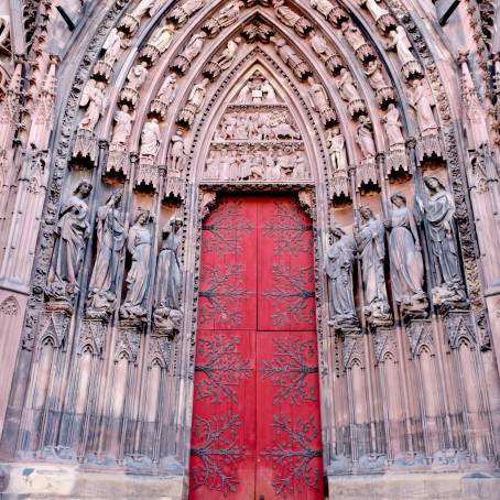 Gothic Entrance of Strasbourg Cathedral, Europe