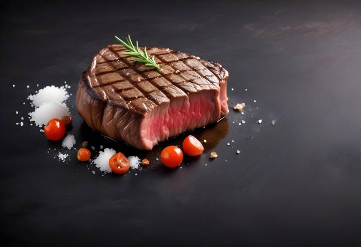 Gourmet Beef Steak  Salt Culinary Photo Background