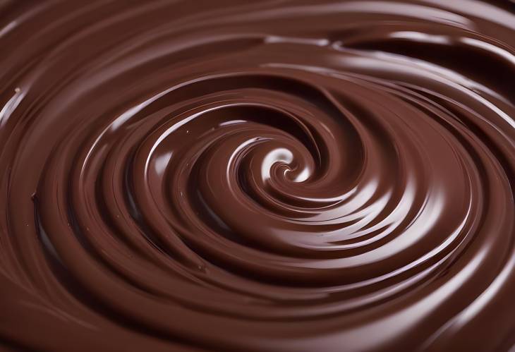 Gourmet Black Chocolate Swirl Close Up with Glossy Surface and Smooth Finish