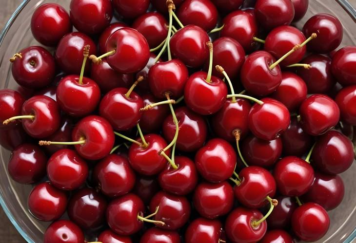 Gourmet Cherry Juicy Small Fruit with Sweet and Tart Flavors in Rich Red or Black,