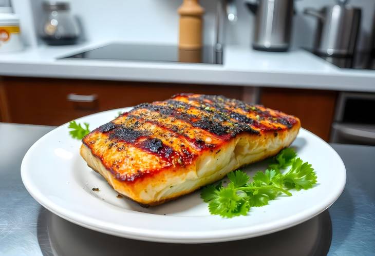 Gourmet Salmon Fried Steak on a Beautiful Plate