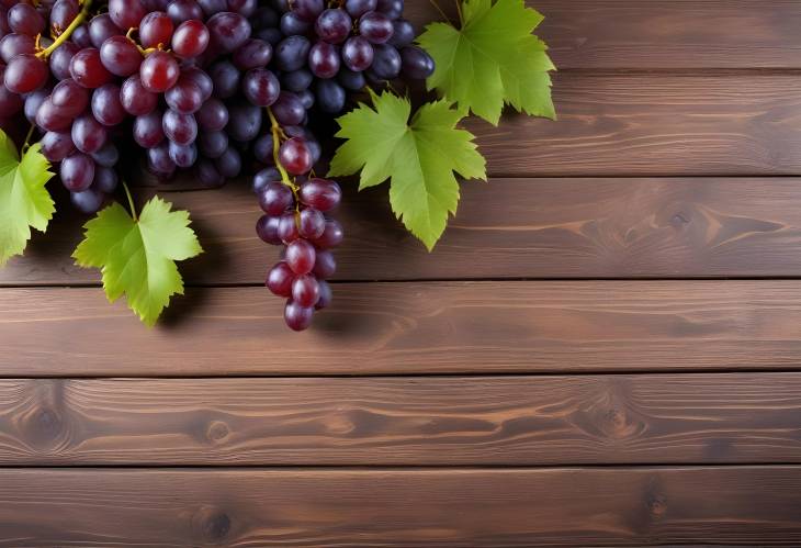 Grapes in Focus A Rustic Delight on Wooden Background