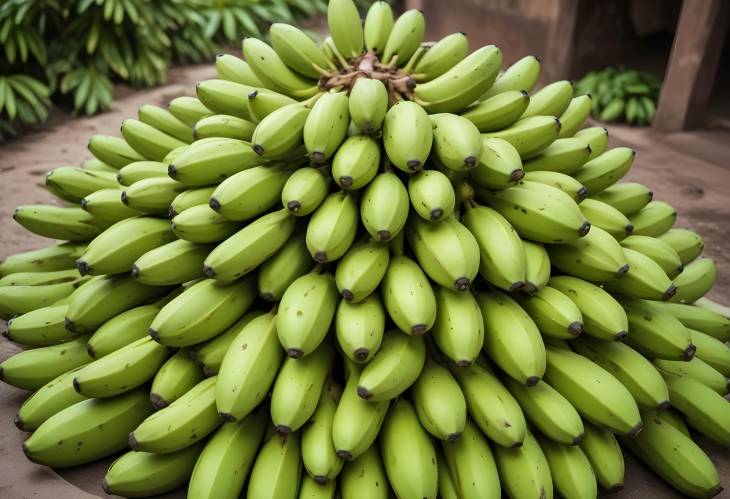 Green and Unripe Bananas in Yangon Myanmars Vibrant Fruit Markets