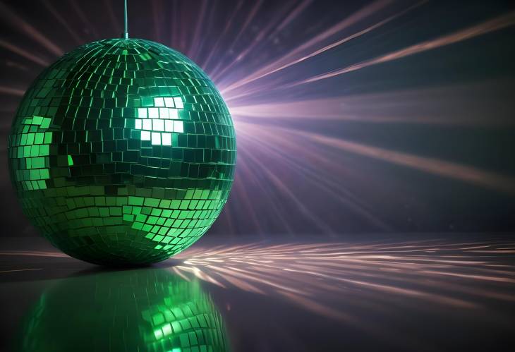 Green Disco Ball and Light Reflection Eye Catching Decoration for Clubs and Parties