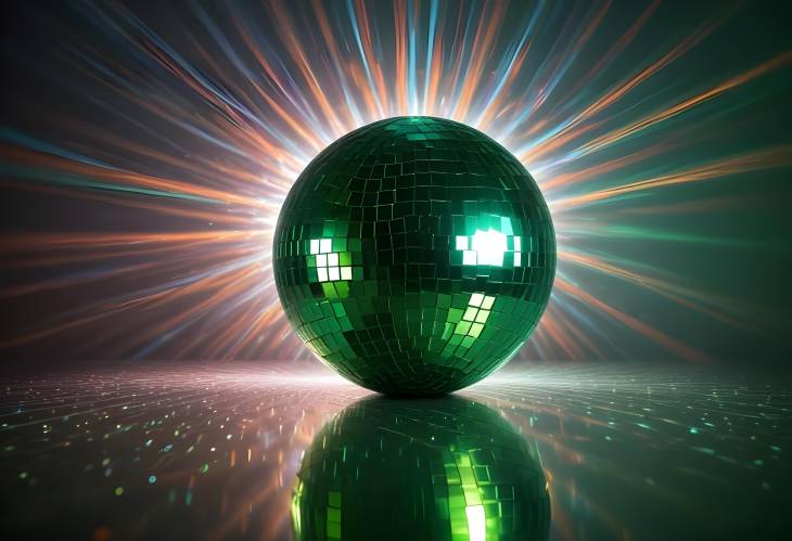 Green Disco Ball with Light Reflection Eye Catching Party Decoration for Vibrant Events