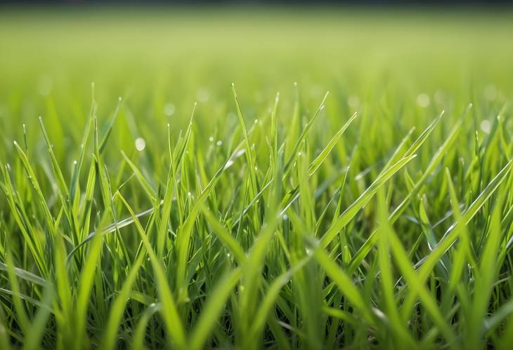 Green Grass Close Up with Blurred Natural Setting