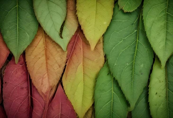 Green Leaf Macro with Detailed Veins and Close Up Texture