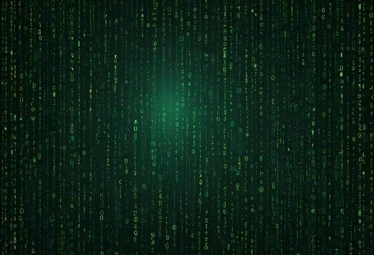 Green Matrix Background Futuristic Computer Generated Digital Matrix Design