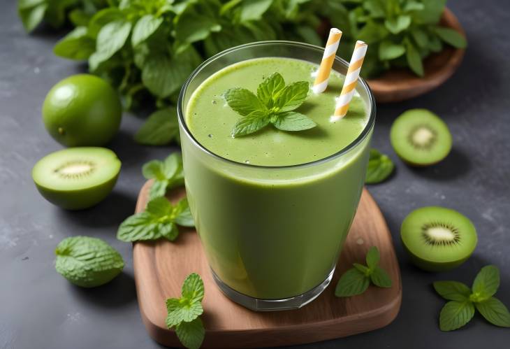 Green Smoothie with Fresh Mint A Delightful and Healthful Drink for Every Day