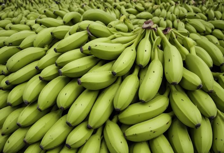 Green Unripe Bananas in Yangon Myanmars Fresh Fruit Market Display Tags bananas, unripe, green,