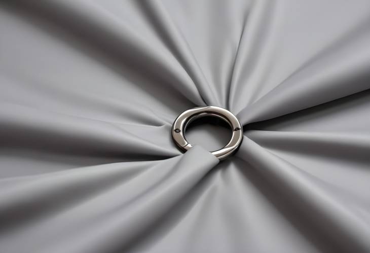 Grey Raincoat Fabric Featuring a CloseUp Metal Grommet Detail