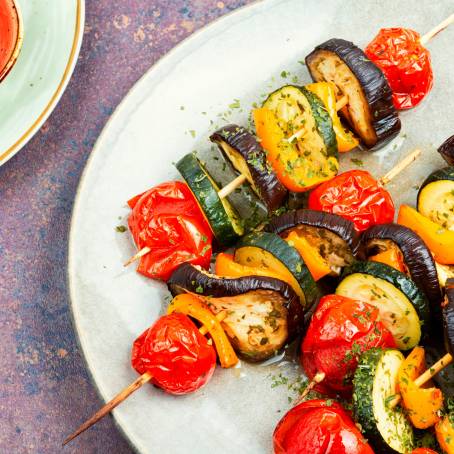 Grilled Chicken and Mixed Veggies on Rustic Wooden Platter