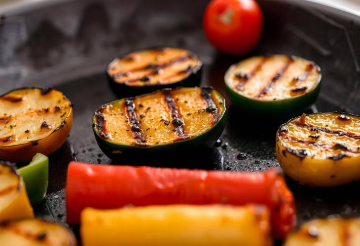 Grilled Perfection Close Up of Vibrant Vegetables