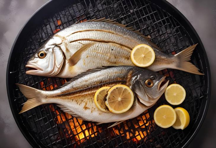 grilling dorada fish, grill, food photography, grilled dorada, summer BBQ, fish on grill, culinary