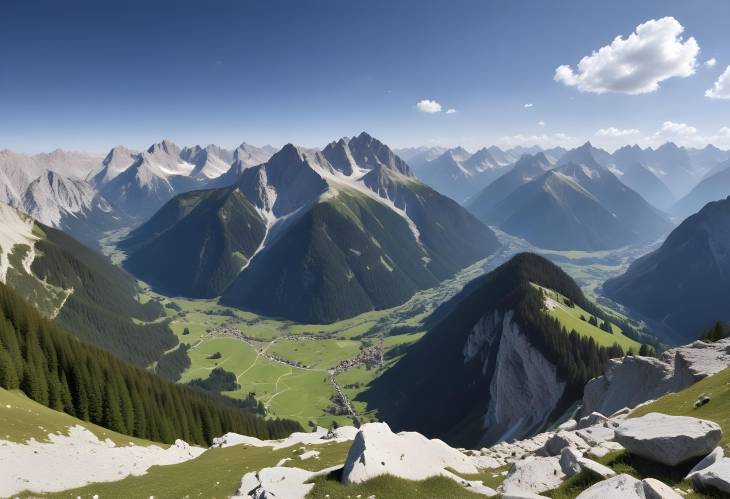 Grosser Ahornboden and Engalm Karwendels Scenic Panorama in Tyrol, Austria