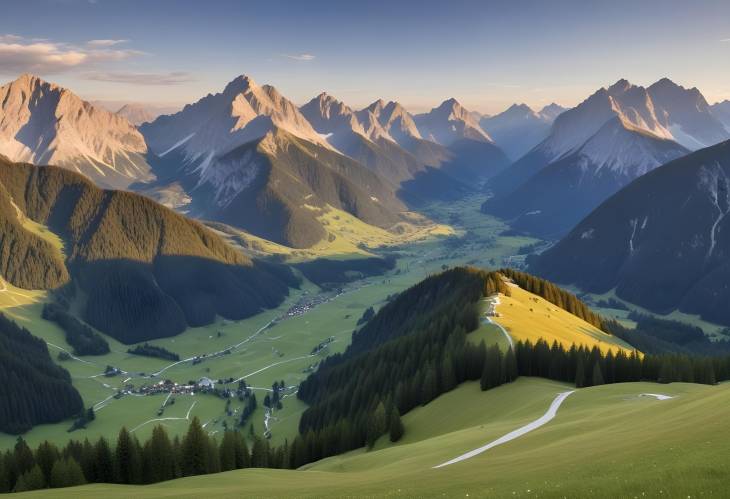 Grosser Ahornboden Panorama Karwendel and Engalm Scenic Views in Tyrol, Austria