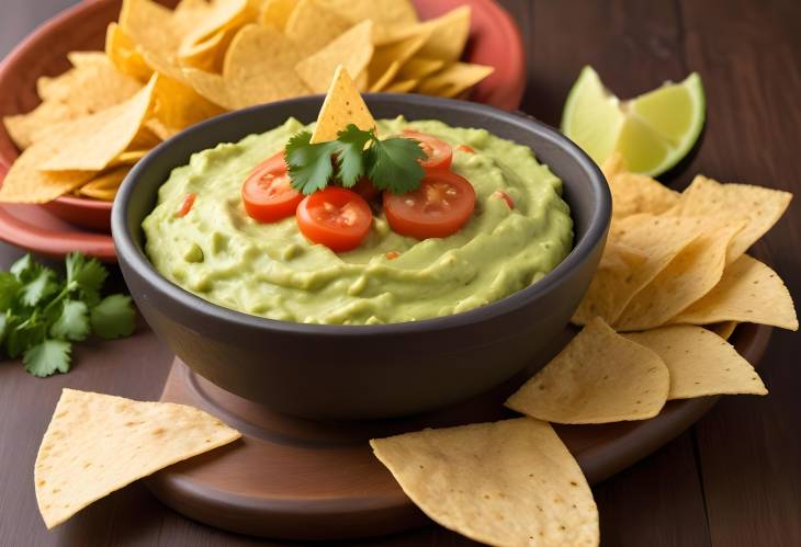 Guacamole Fiesta Creamy Avocado with Lime, Cilantro, Onions, Tomatoes, and Spices for Tortilla Chip