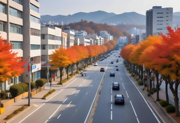 Gwangju Autumn Streets  A Colorful Display of Fall in South Korea