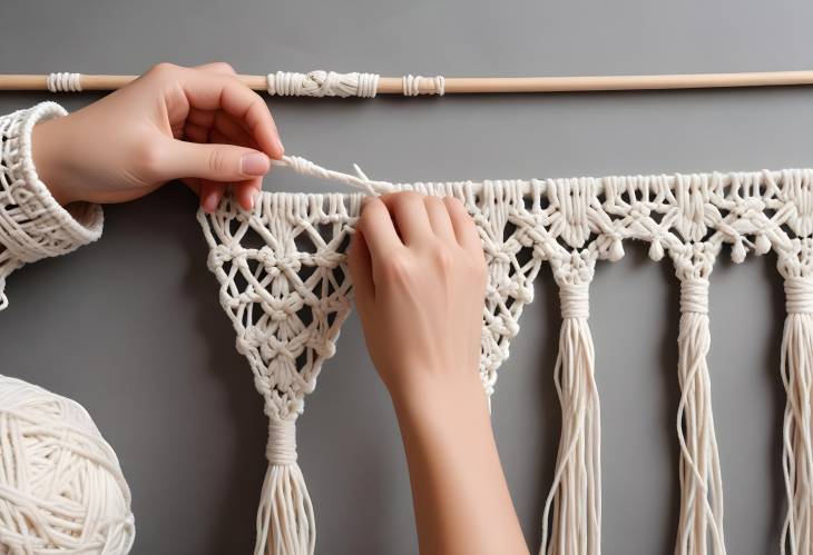 Handmade Macrame Eco Friendly Braiding with Cotton Threads for Modern Interiors