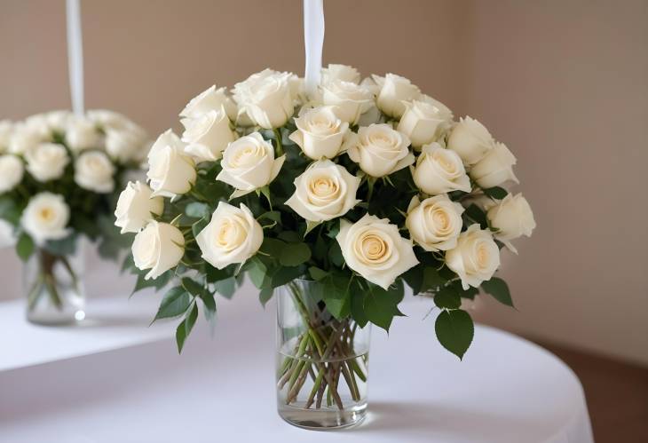 Hanging White Roses in a Glass Vase Wedding Floral Magic