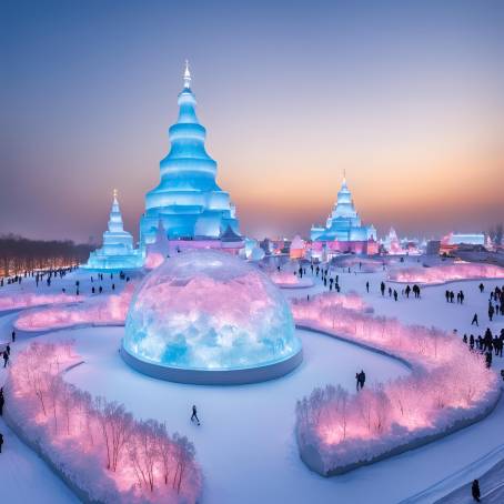 Harbin Ice Snow World 2018 Opening Ice Snow Blooming Garden Theme in China