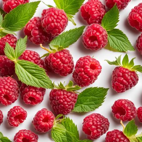 Healthy Eating Concept with Fresh Red Raspberries Background