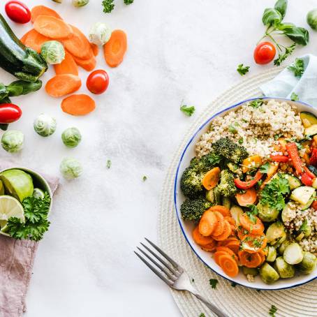 Healthy Lunch Box with Sandwich, Carrots, and Salad