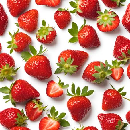 Healthy Strawberry Isolated Fresh Red Fruit on White Background with Nutritional Benefits