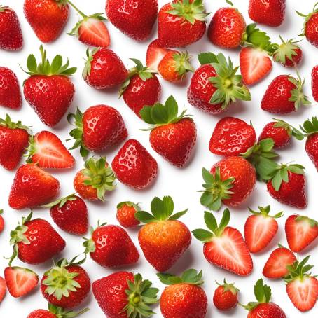 Healthy Strawberry Isolated Fresh Red Fruit with Rich Nutrients on Clean White Background