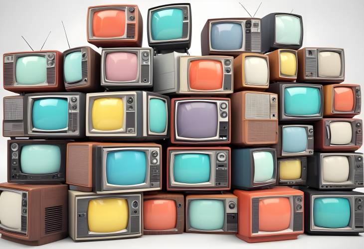 Heap of Retro TVs A 3D Look at Communication Through Media