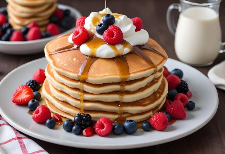 Heavenly Fluffy Pancakes with Berry Toppings