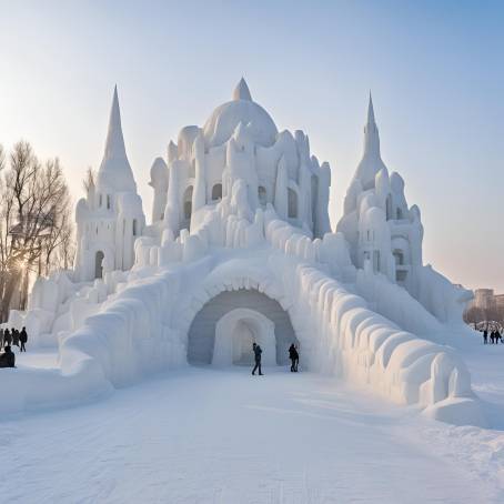 Heilongjiang Harbin Snow Expo 2018 Gigantic Ice and Snow Sculptures at International Festival