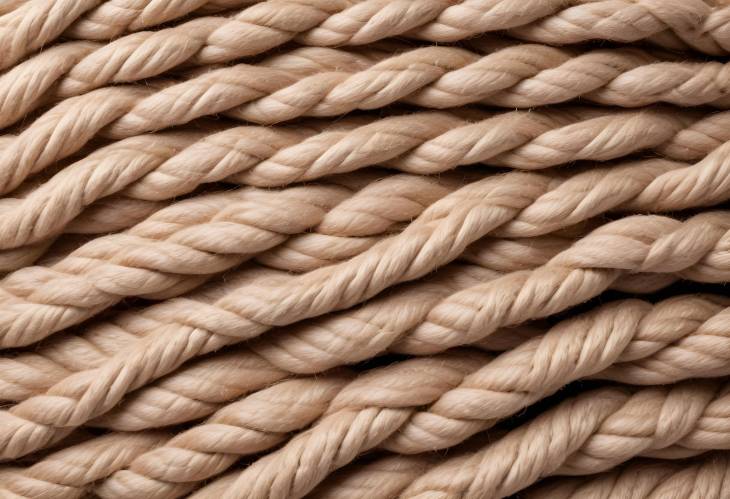 Hemp Rope Isolated on White Background. Organic Material for Eco Friendly and Sustainable Crafts