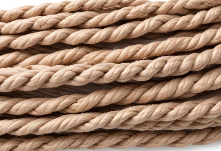 Hemp Rope Isolated on White. Organic and Eco Friendly Material for Crafting and Design