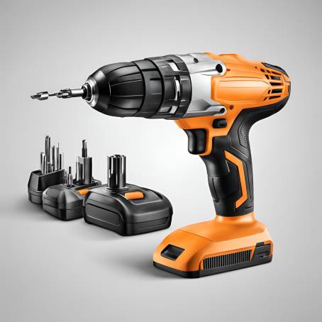 High Performance Cordless Screwdriver and Drill on White Background