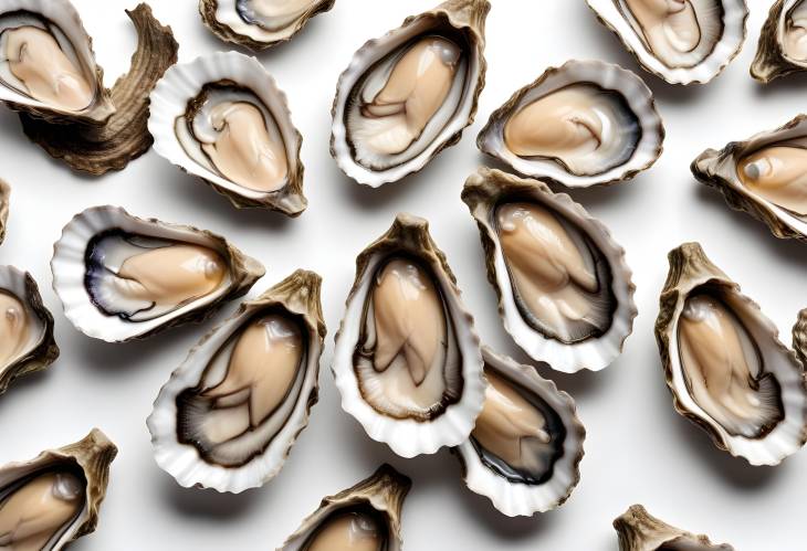 High Quality Oysters Isolated on White Background A Seafood Essential