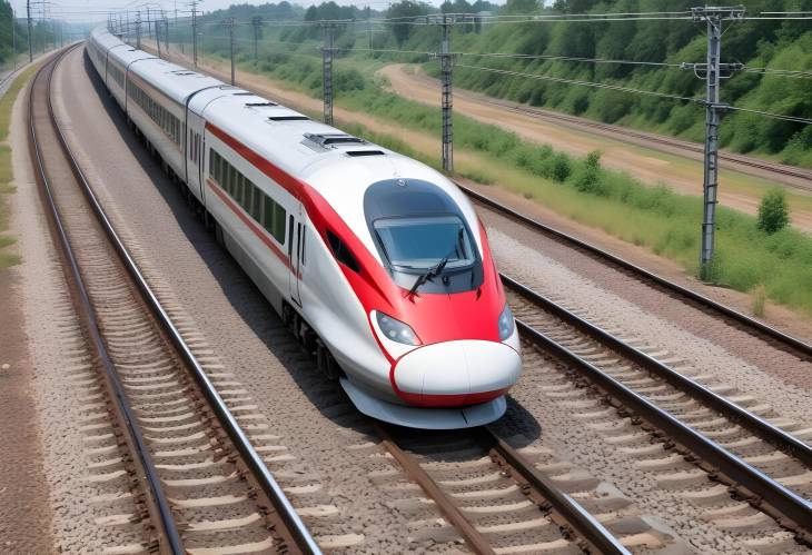 High Speed Train in Motion Efficient Rail Transportation and Modern Design on Tracks