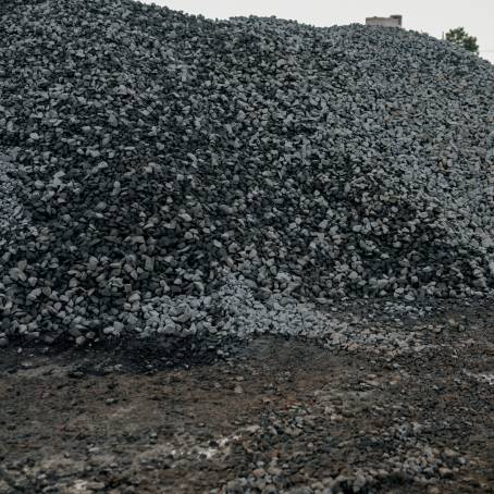 Hills with Sand, Gravel, and Crushed Stones in White