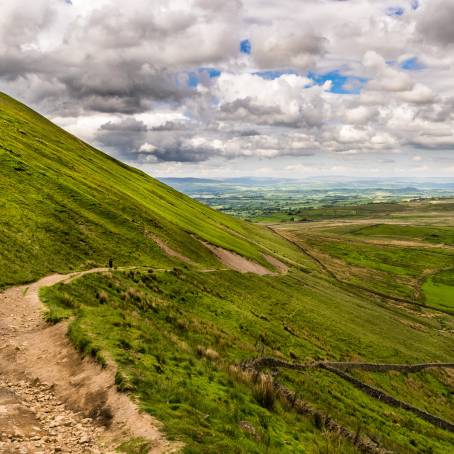 Hilltop Serenity at Pendle Hill A View of Lancashire Rolling Hills