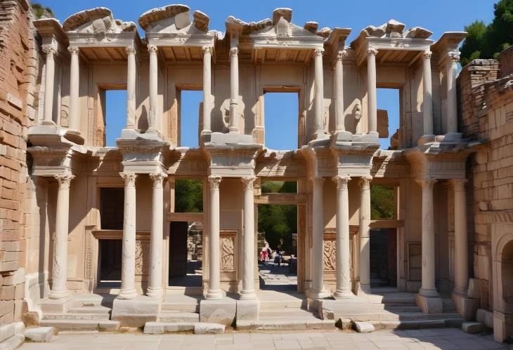 Historic Celsus Library in Ephesus  A Marvel of Ancient Roman Architecture in Selcuk